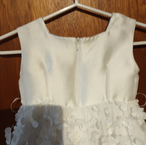 Size 5 Baby A white floral silver baptism christening gown party dress - Picture 8 of 16